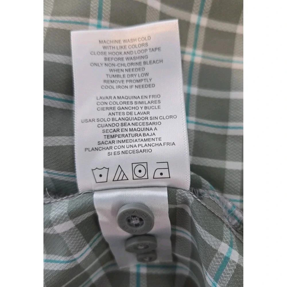 Habit Mens Long Sleeve Shirt Size Medium Plaid, Tan & White
